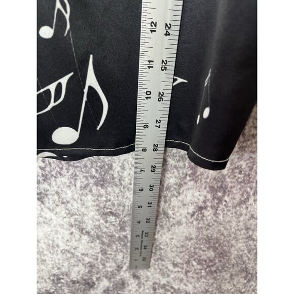 Shirt Mens Black White Musical Note Piano Print 90s Artsy Performance Jazz - Picture 9 of 14